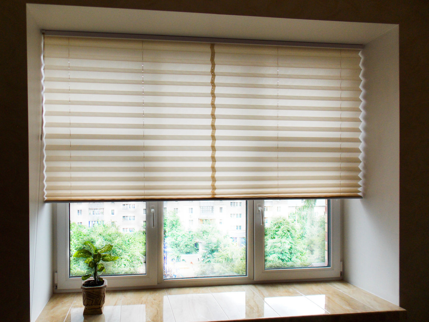 Concertina pleated shades